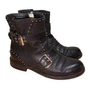 Jimmy Choo London Black Studded Moto Biker Boots    Size: EU 36 US 6